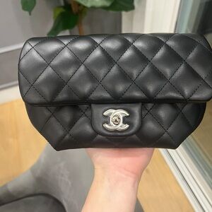 💋SOLD💋CHANEL Belt Bag in Black Lambskin